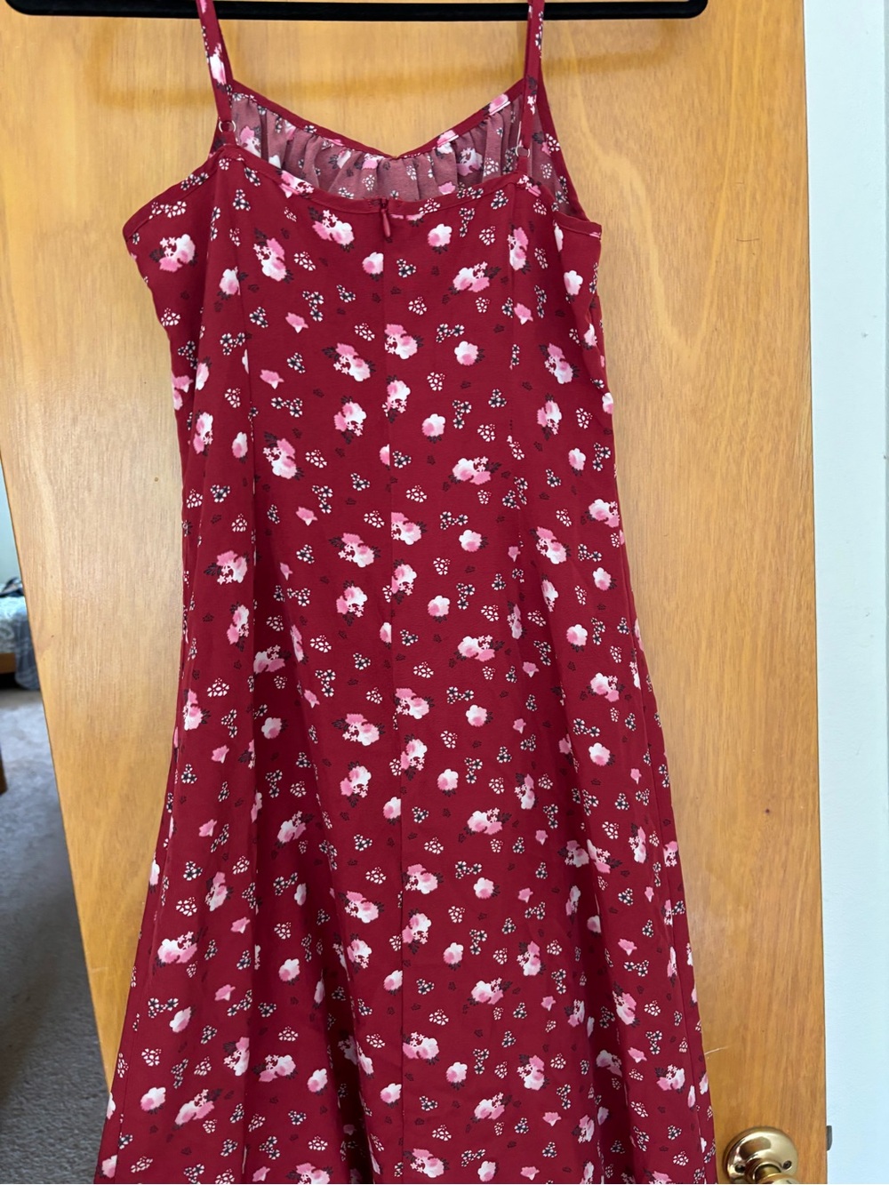 SHEIN Burgundy Floral Midi Dress - Picture 3 of 3